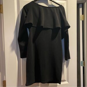 Vintage Elegant Little Black Off-Shoulder Dress Sz L